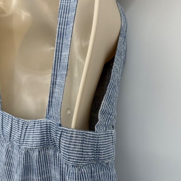 JAPNA Women's Size M Romper Jumpsuit Blue Striped straight  Leg 100% Cotton Casu - Picture 11 of 14